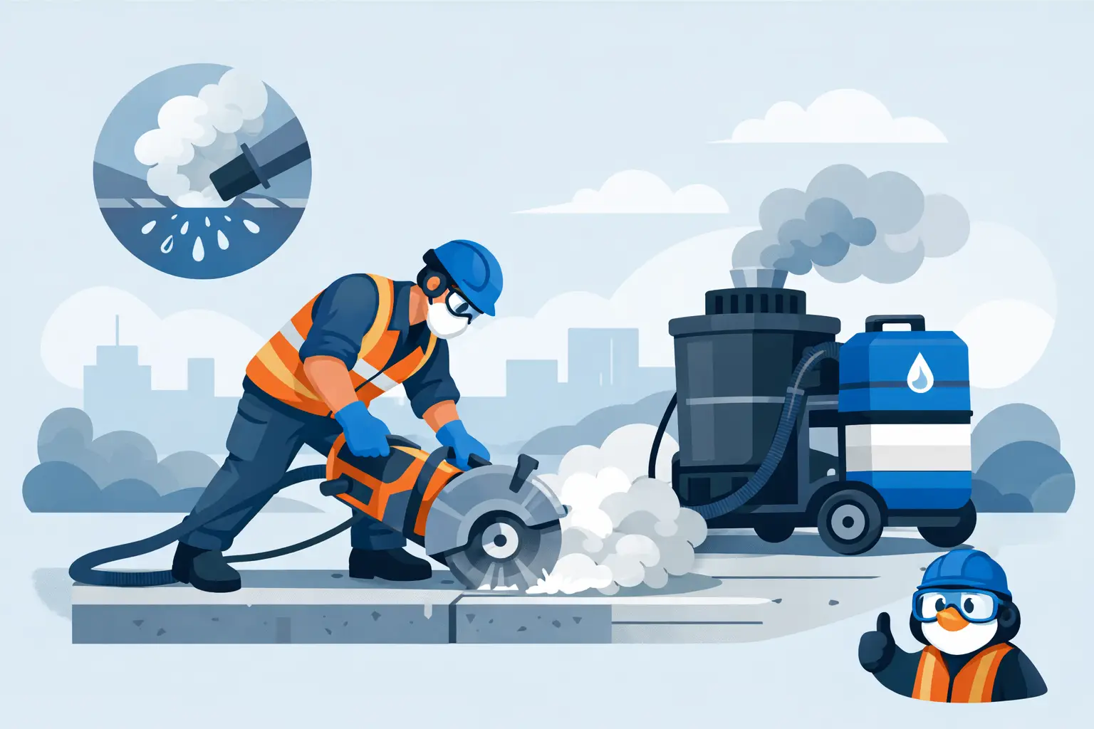 Dust Control for Concrete Cutting